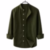 001 Men's Premium Quality Solid Band collar Long Sleeve Sky Color Shirt