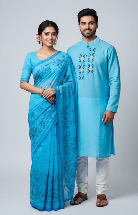 Premium Sharee Panjabi Couple Dress