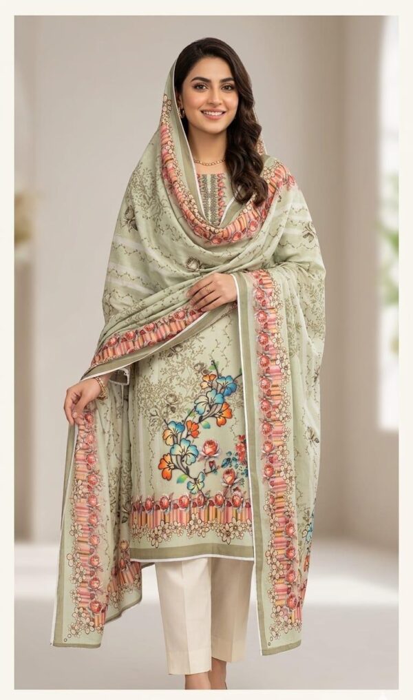Unstitch Digital Print Three Piece