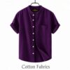 Premium Oxford Cotton Band Collar Short Sleeve Shirt