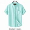 Premium Oxford Cotton Band Collar Short Sleeve Shirt