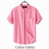 Premium Oxford Cotton Band Collar Short Sleeve Shirt