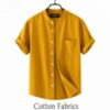 Premium Oxford Cotton Band Collar Short Sleeve Shirt