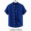 Premium Oxford Cotton Band Collar Short Sleeve Shirt