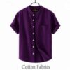 Premium Oxford Cotton Band Collar Short Sleeve Shirt