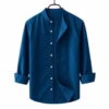 petrol_65gPd8vw Men's Premium Quality Solid Band collar Long Sleeve Sky Color Shirt