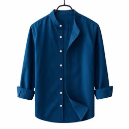 petrol_65gPd8vw Men's Premium Quality Solid Band collar Long Sleeve Sky Color Shirt